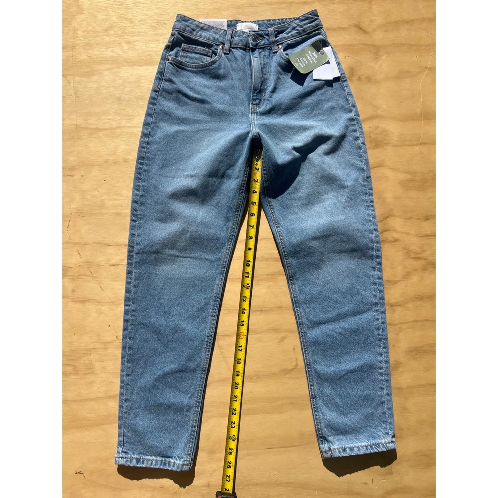 HM Womens High Waist Mom Jeans Light Blue Ankle Length Size 4 NEW